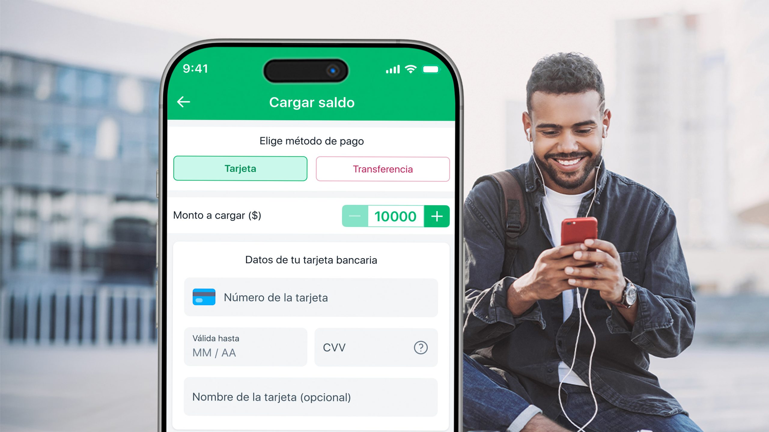 Pantalla de la app para cargar saldo en TuLotero desde el celular
